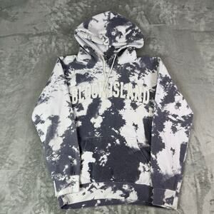 Teemax Block Island white/grey acid wash streetwear casual hoodie womens Small